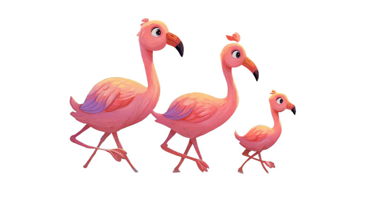 Flamingo Family Walk Vinyl Car Decal Sticker – Waterproof & UV-Resistant 