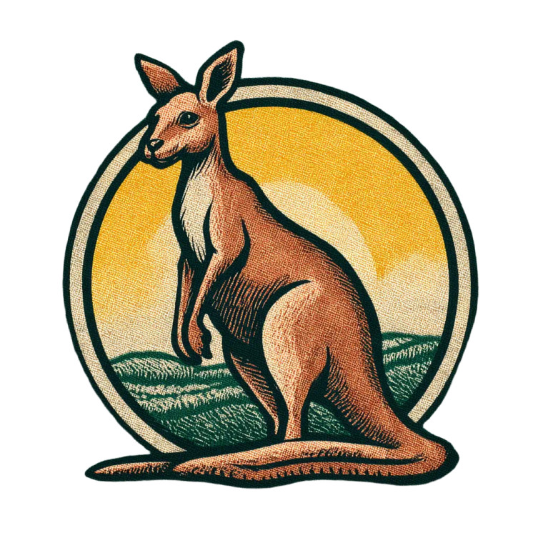 Kangaroo Logo Vinyl Car Decal Sticker – Waterproof & UV-Resistant 
