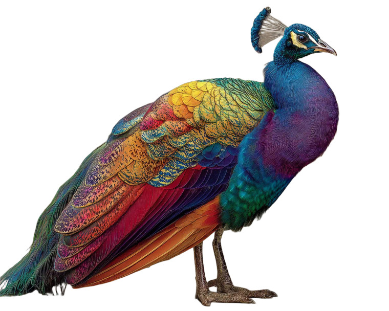 Rainbow Peacock Vinyl Car Decal Sticker – Waterproof & UV-Resistant 