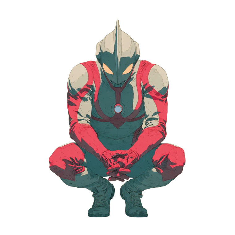 Ultraman Squatting Vinyl Car Decal Sticker – Waterproof & UV-Resistant 