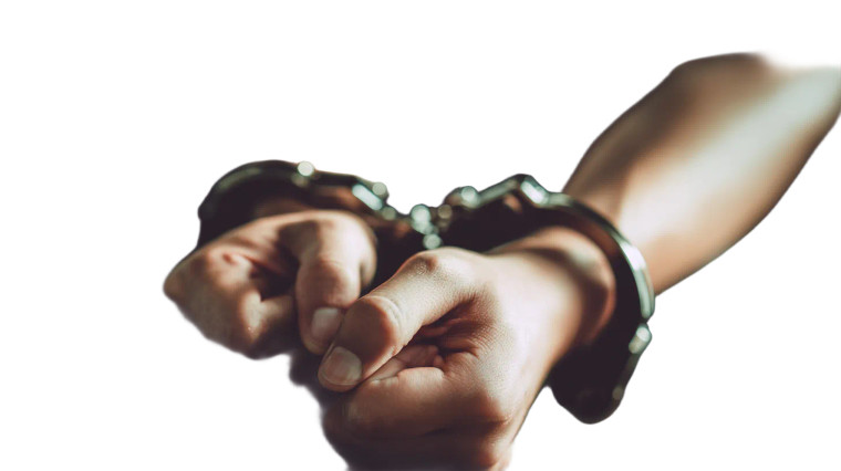 Handcuffed Hands Vinyl Car Decal Sticker – Waterproof & UV-Resistant 5.4