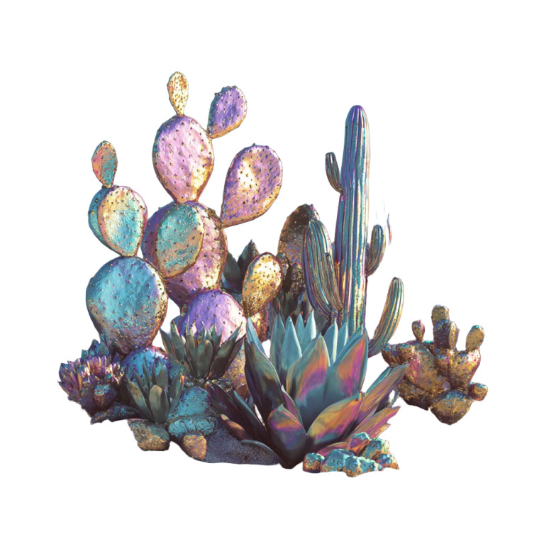 Metallic Desert Flora Vinyl Car Decal Sticker – Waterproof & UV-Resistant 6.826666666666667"