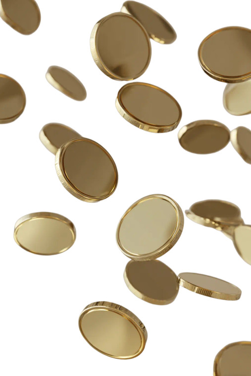 Floating Gold Coins V3 Vinyl Car Decal Sticker – Waterproof & UV-Resistant 8.96"