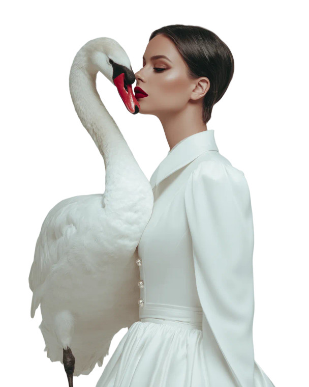Swan Embrace Vinyl Car Decal Sticker – Waterproof & UV-Resistant 4.0"