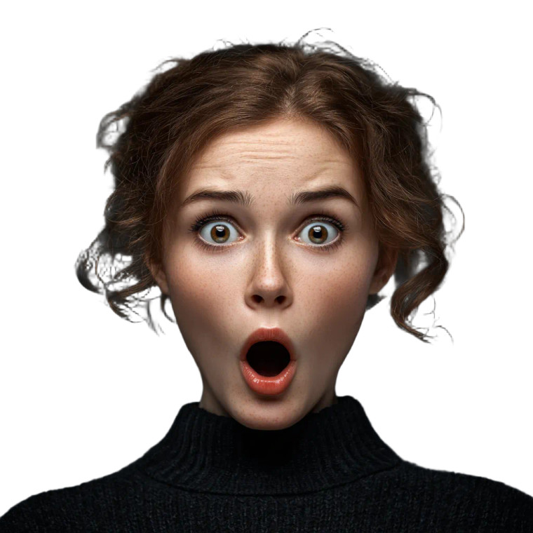Shocked Woman V3 Vinyl Car Decal Sticker – Waterproof & UV-Resistant 6.826666666666667"