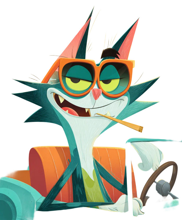 Smug Cartoon Cat V2 Vinyl Car Decal Sticker – Waterproof & UV-Resistant 8.0"