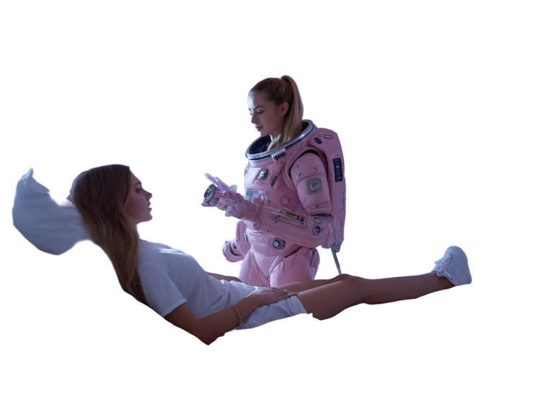 Floating Astronaut Beauty Vinyl Car Decal Sticker – Waterproof & UV-Resistant 