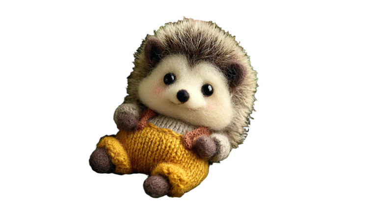 Felted Wool Hedgehog Vinyl Car Decal Sticker – Waterproof & UV-Resistant 5.4