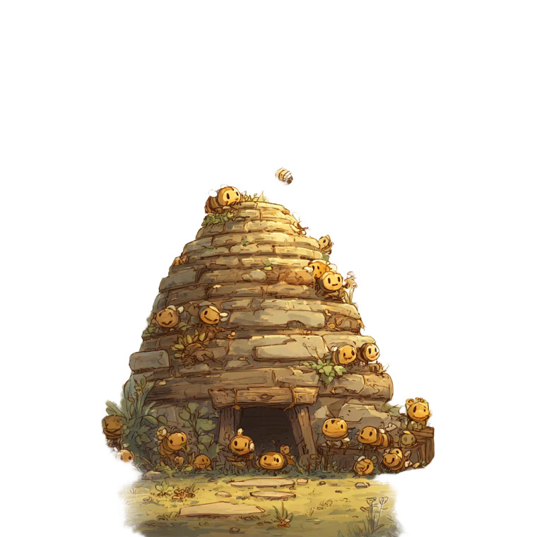 Cartoon Beehive Vinyl Car Decal Sticker – Waterproof & UV-Resistant 3.4133333333333336"