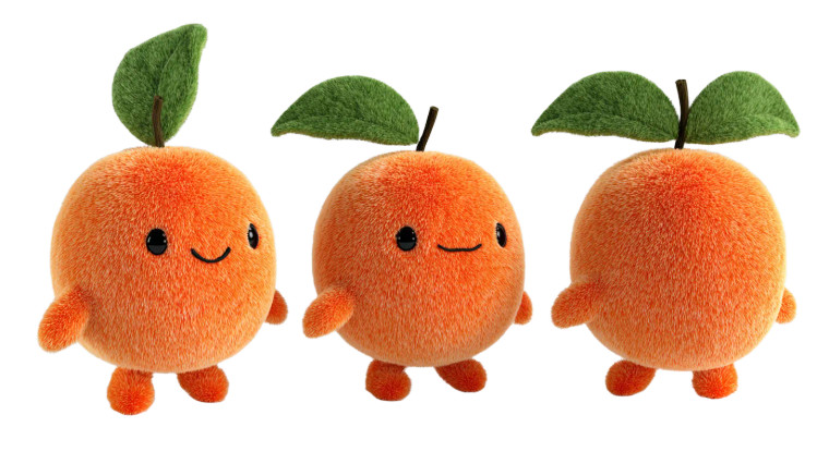 Cute Plush Tangerine Vinyl Car Decal Sticker – Waterproof & UV-Resistant 2.72"