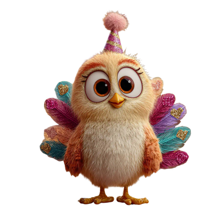 Dancing Cartoon Turkey Vinyl Car Decal Sticker – Waterproof & UV-Resistant 3.4133333333333336"