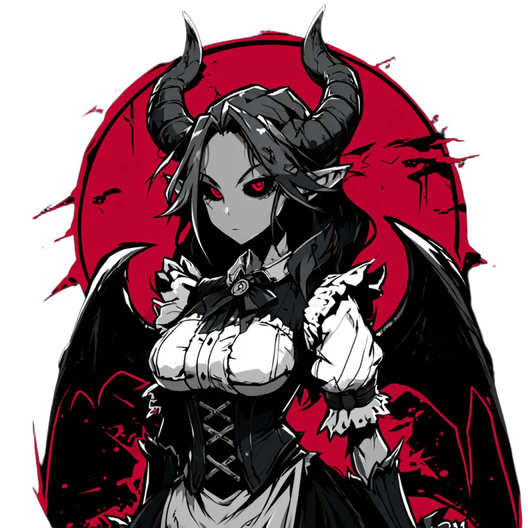 Demon Waifu V2 Vinyl Car Decal Sticker – Waterproof & UV-Resistant 3.4133333333333336"