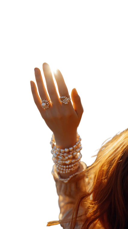 Pearl-Adorned Hand Vinyl Car Decal Sticker – Waterproof & UV-Resistant 9.706666666666667"
