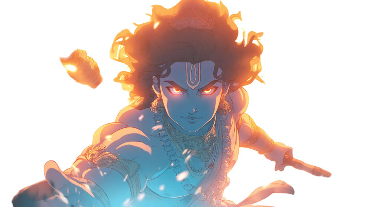 Fierce Krishna Vinyl Car Decal Sticker – Waterproof & UV-Resistant 5.4