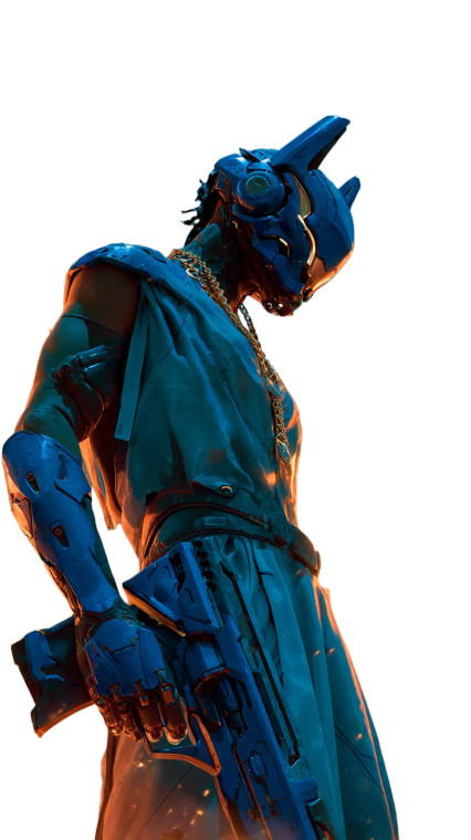 Blue Space Warrior Vinyl Car Decal Sticker – Waterproof & UV-Resistant 4.8533333333333335"