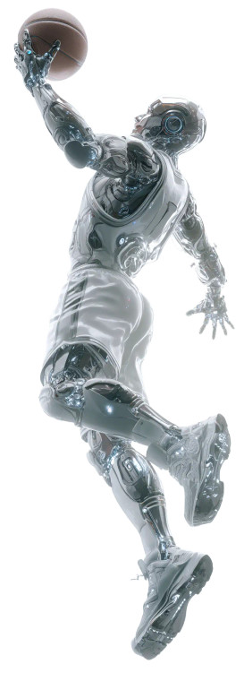 Futuristic Robot Basketball Vinyl Car Decal Sticker – Waterproof & UV-Resistant 12.16"