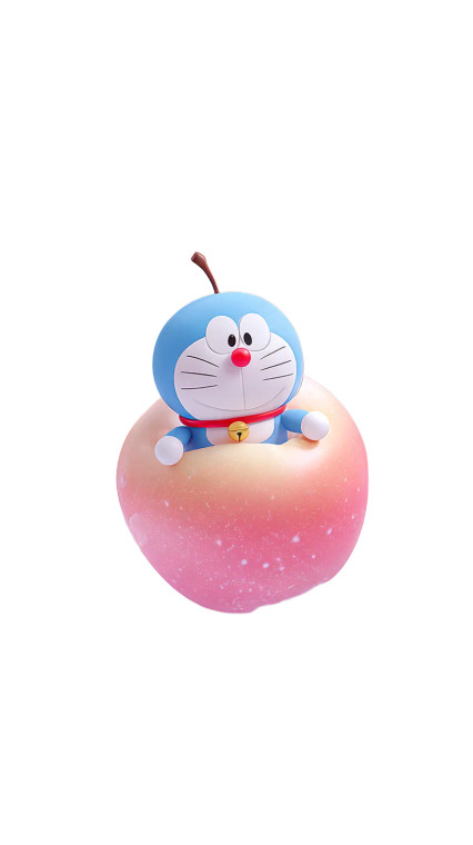 Doraemon In Apple Vinyl Car Decal Sticker – Waterproof & UV-Resistant 4.8533333333333335"