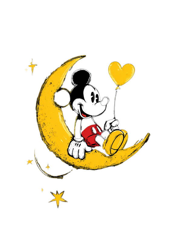 Mickey On Moon V2 Vinyl Car Decal Sticker – Waterproof & UV-Resistant 4.1066666666666665"