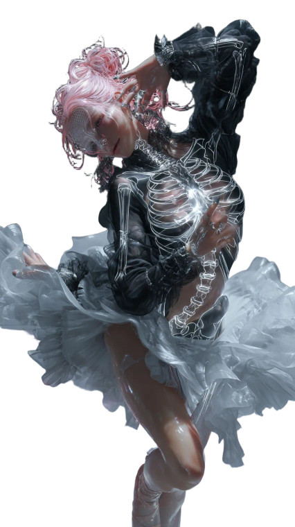 Cyberpunk Ballerina V3 Vinyl Car Decal Sticker – Waterproof & UV-Resistant 9.706666666666667"