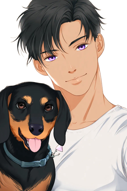 Anime Man With Dachshund Vinyl Car Decal Sticker – Waterproof & UV-Resistant 4.4
