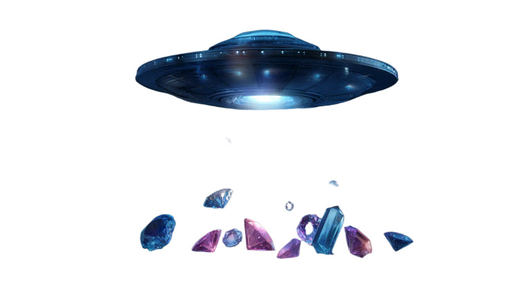 Ufo Capturing Gems Vinyl Car Decal Sticker – Waterproof & UV-Resistant 2.72"