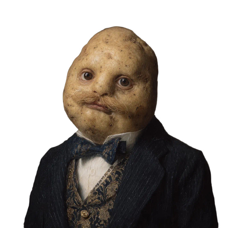 Young Potato Man Vinyl Car Decal Sticker – Waterproof & UV-Resistant 3.4133333333333336"