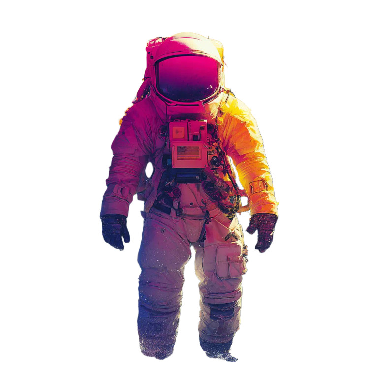 Fuchsia Astronaut Vinyl Car Decal Sticker – Waterproof & UV-Resistant 3.4133333333333336"