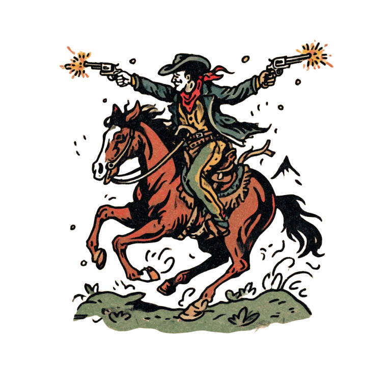 1800S Cowboy V2 Vinyl Car Decal Sticker – Waterproof & UV-Resistant 6.826666666666667"