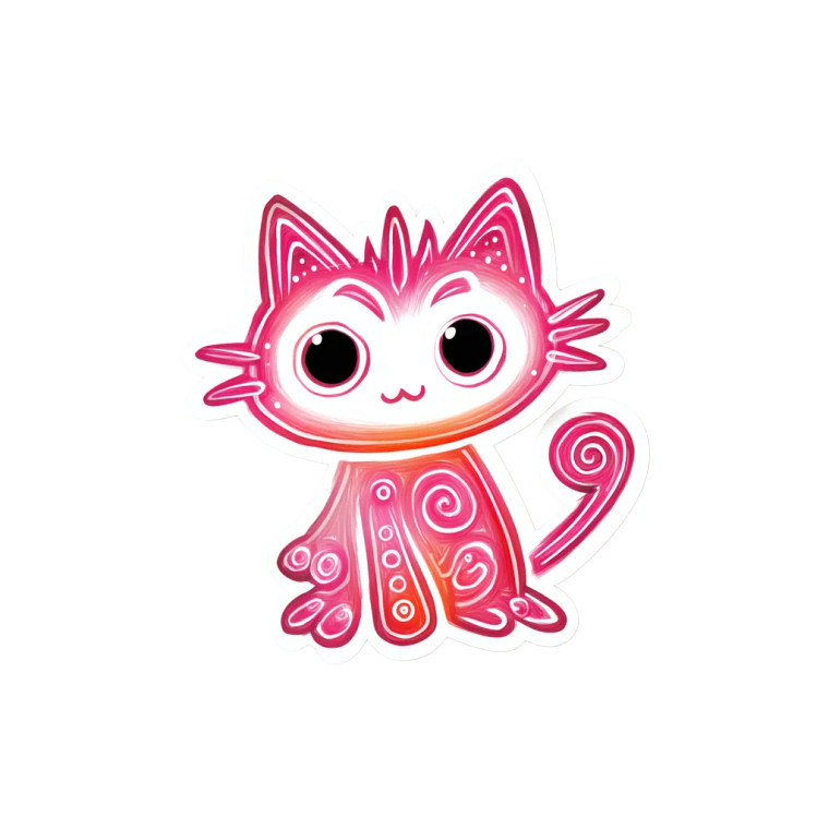 Chibi Cat Sticker Vinyl Car Decal Sticker – Waterproof & UV-Resistant 3.4133333333333336"