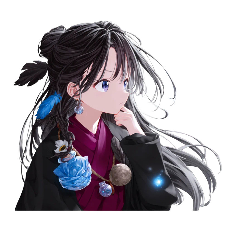 Mysterious Anime Girl V10 Vinyl Car Decal Sticker – Waterproof & UV-Resistant 6.826666666666667"
