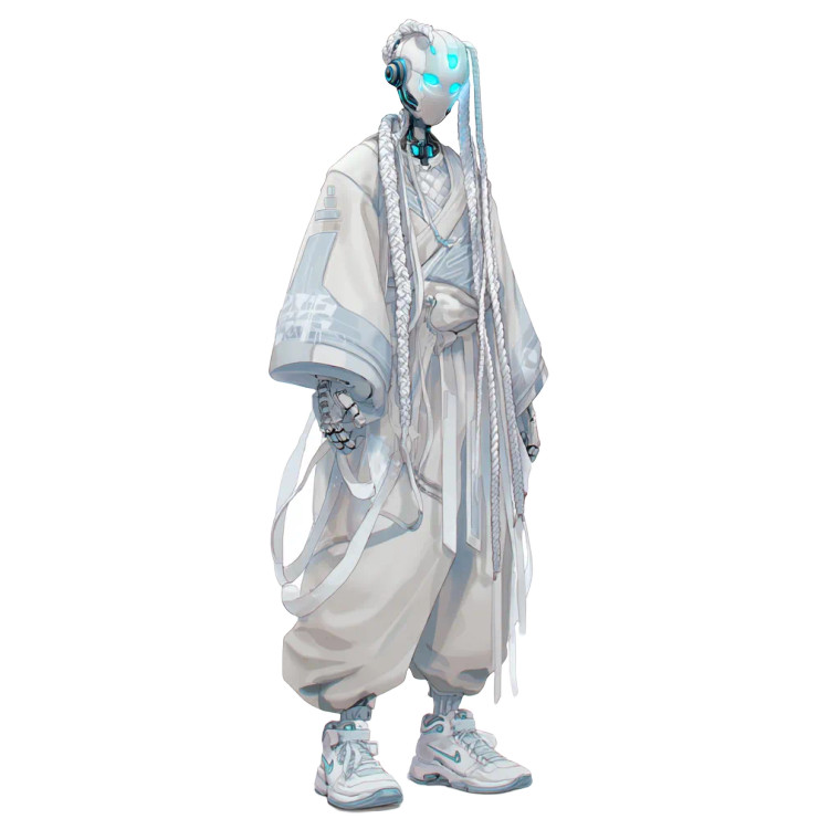 Futuristic Robotic Humanoid V5 Vinyl Car Decal Sticker – Waterproof & UV-Resistant 3.4133333333333336"