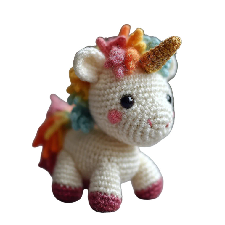 Crocheted Unicorn Vinyl Car Decal Sticker – Waterproof & UV-Resistant 6.826666666666667"