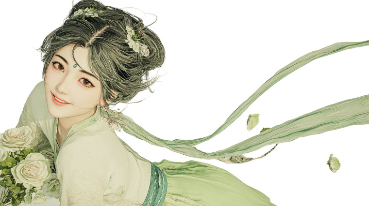 Classical Hanfu Beauty V3 Vinyl Car Decal Sticker – Waterproof & UV-Resistant 5.4