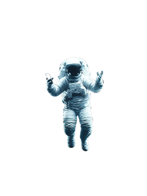Confused Astronaut V2 Vinyl Car Decal Sticker – Waterproof & UV-Resistant 8.213333333333333"