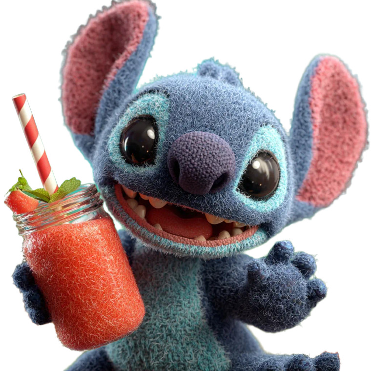 Stitch With Smoothie Vinyl Car Decal Sticker – Waterproof & UV-Resistant 3.4133333333333336"