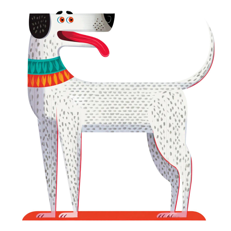 Panting Dog Drawing Vinyl Car Decal Sticker – Waterproof & UV-Resistant 3.4133333333333336"