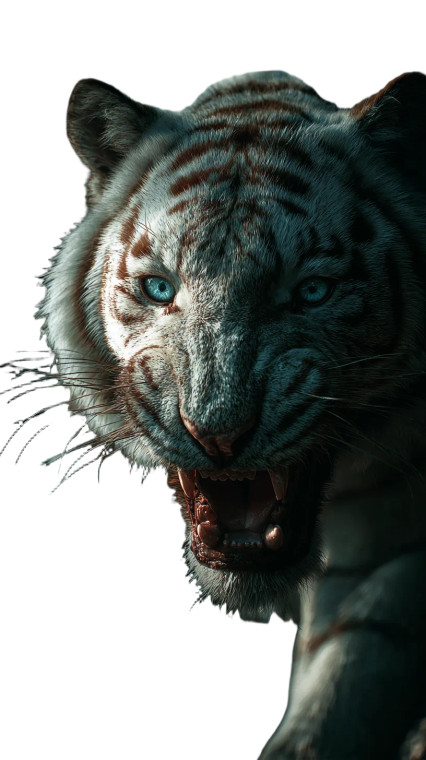 White Tiger Snarl Vinyl Car Decal Sticker – Waterproof & UV-Resistant 9.706666666666667"
