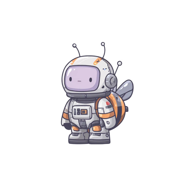 Cyber Bee Mascot Vinyl Car Decal Sticker – Waterproof & UV-Resistant 6.826666666666667"