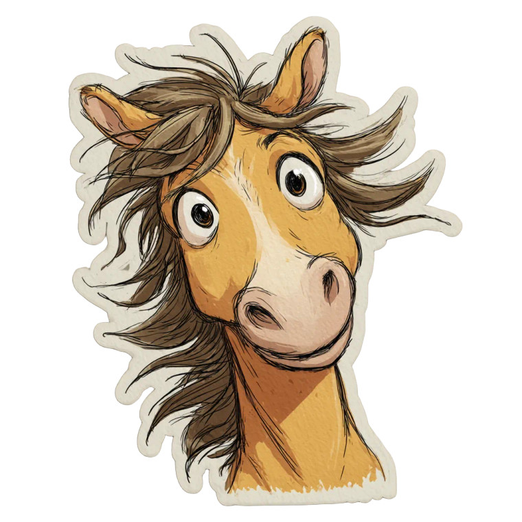 Friendly Horse Magnet Vinyl Car Decal Sticker – Waterproof & UV-Resistant 3.4133333333333336"