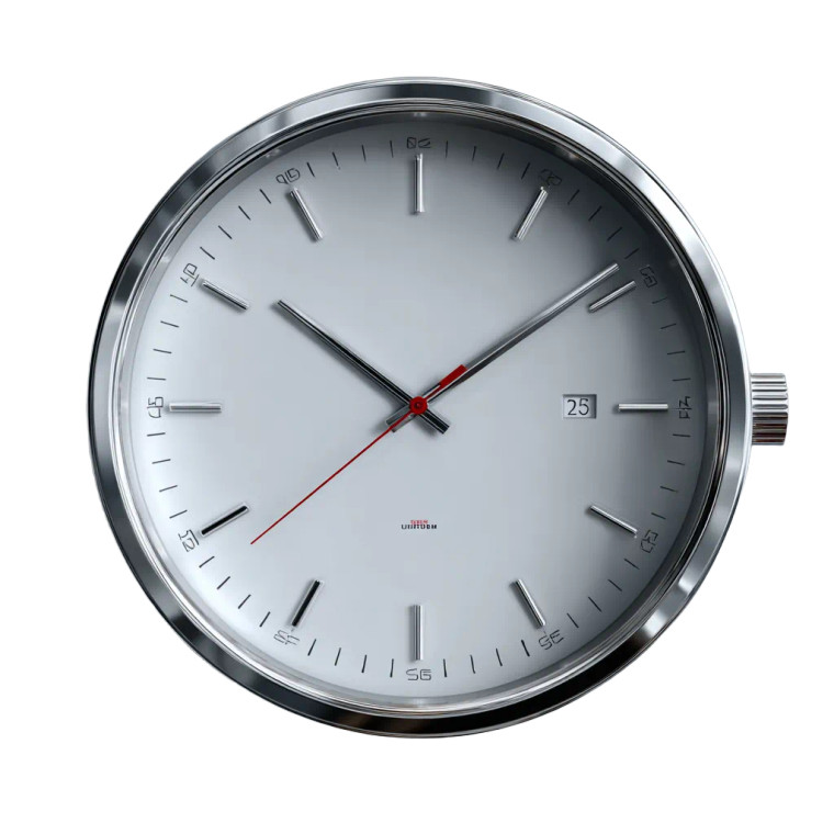 Silver Clock Icon Vinyl Car Decal Sticker – Waterproof & UV-Resistant 6.826666666666667"