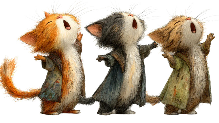 Singing Kittens Chorus Vinyl Car Decal Sticker – Waterproof & UV-Resistant 5.4