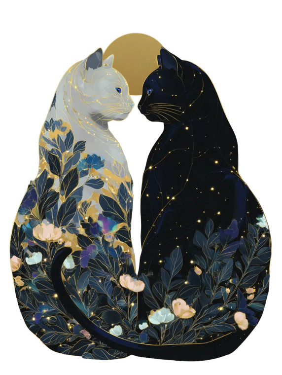 Colorful Cats Illustration V3 Vinyl Car Decal Sticker – Waterproof & UV-Resistant 8.213333333333333"