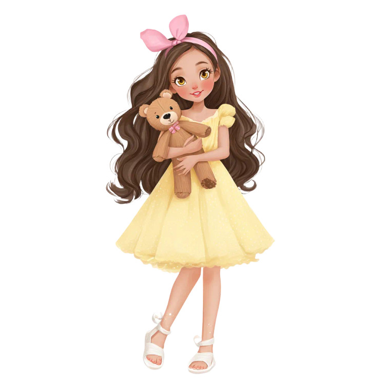 Cute Doll Teddy Vinyl Car Decal Sticker – Waterproof & UV-Resistant 3.4133333333333336"