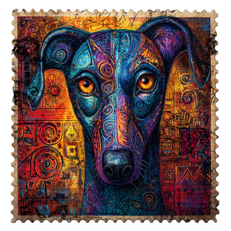 Tingatinga Dog Stamp Vinyl Car Decal Sticker – Waterproof & UV-Resistant 3.4133333333333336"