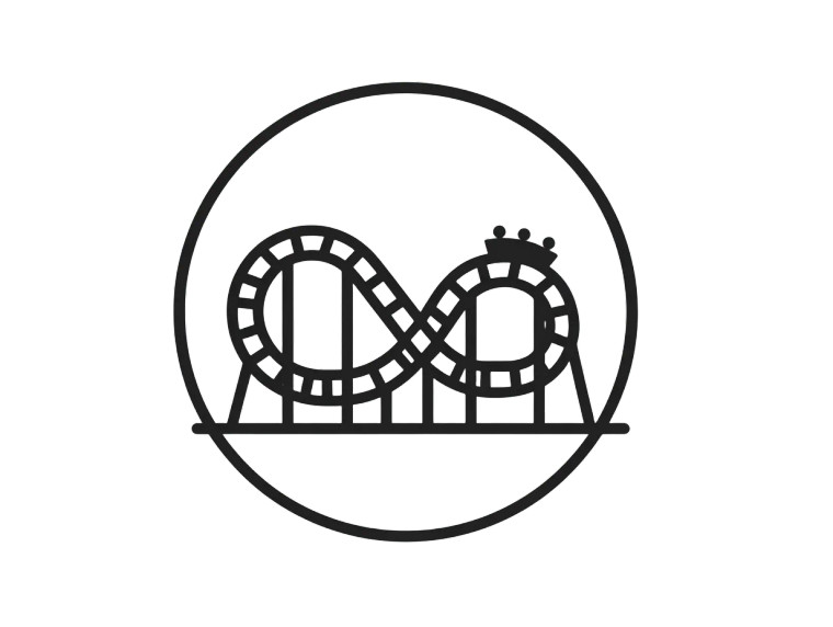 Roller Coaster Icon Vinyl Car Decal Sticker – Waterproof & UV-Resistant 6.1866666666666665"