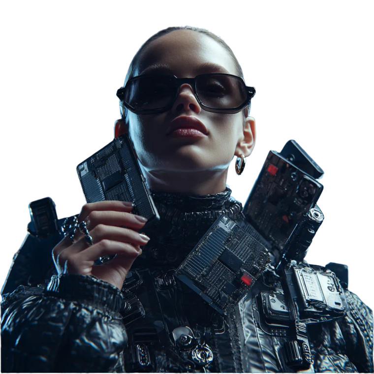 Tech-Savvy Galactic Girl Vinyl Car Decal Sticker – Waterproof & UV-Resistant 3.4133333333333336"