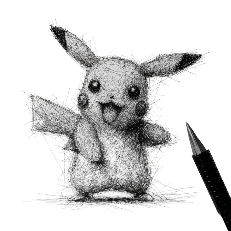 Pikachu Art V6 Vinyl Car Decal Sticker – Waterproof & UV-Resistant 6.826666666666667"