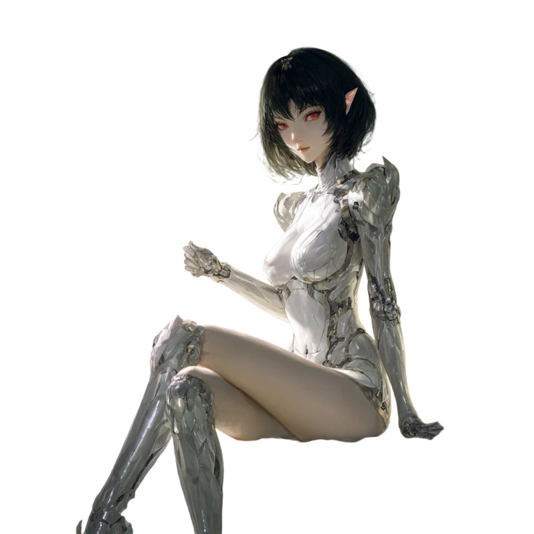 Elf-Like Anime Woman Vinyl Car Decal Sticker – Waterproof & UV-Resistant 3.4133333333333336"