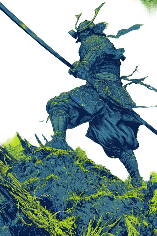 Cel-Shaded Samurai Vinyl Car Decal Sticker – Waterproof & UV-Resistant 4.4
