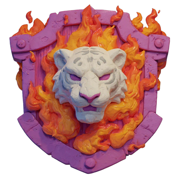 Purple Shield Tiger Vinyl Car Decal Sticker – Waterproof & UV-Resistant 6.826666666666667"